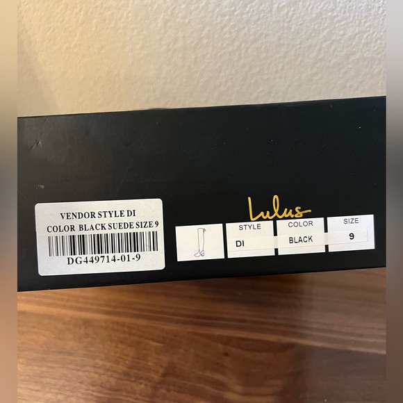 Black Suede Block Heel Over the Knee Boots Size 9 - Picture 3 of 4